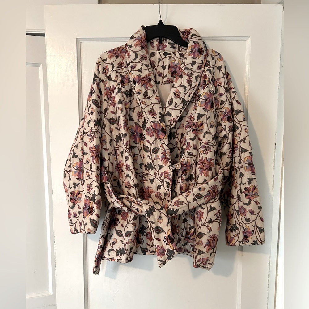 Thea ivory floral coat